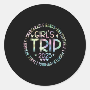 Girls Trip 2025 Womens Weekend Vacation Matching B Classic Round Sticker