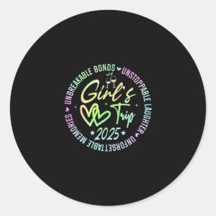Girls Trip 2025 Womens Weekend Vacation Matching B Classic Round Sticker