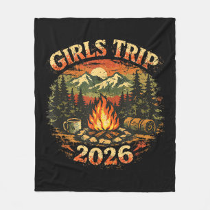 Girls Trip 2026 Camping Adventure Fleece Blanket