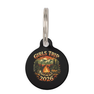 Girls Trip 2026 Camping Adventure Pet Tag