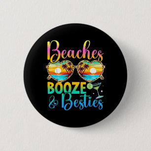 Girls Trip 2026 Funny Matching Beaches Booze 6 Cm Round Badge