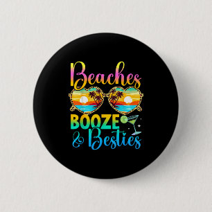 Girls trip 2026 funny matching beaches booze 6 cm round badge