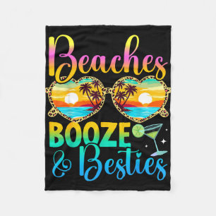 Girls trip 2026 funny matching beaches booze fleece blanket