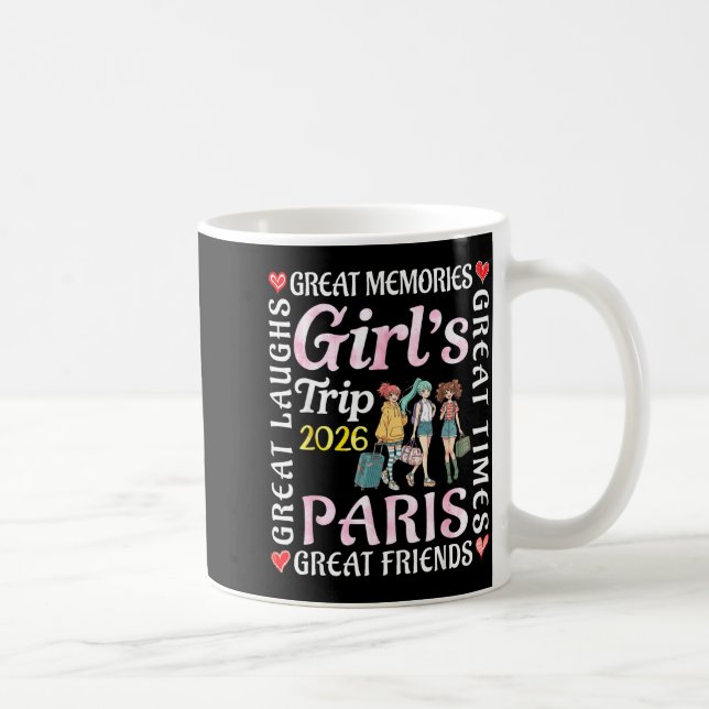 Girls Trip 2026 Paris Great Friends Vacation Trave Coffee Mug (Right)