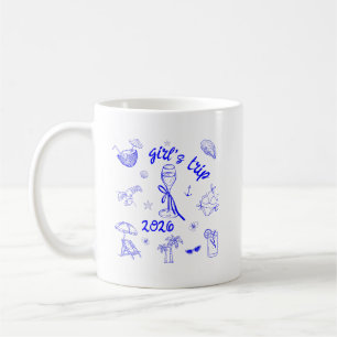 Girl's Trip 2026 Tropical Beach Vacation Cruise  Coffee Mug