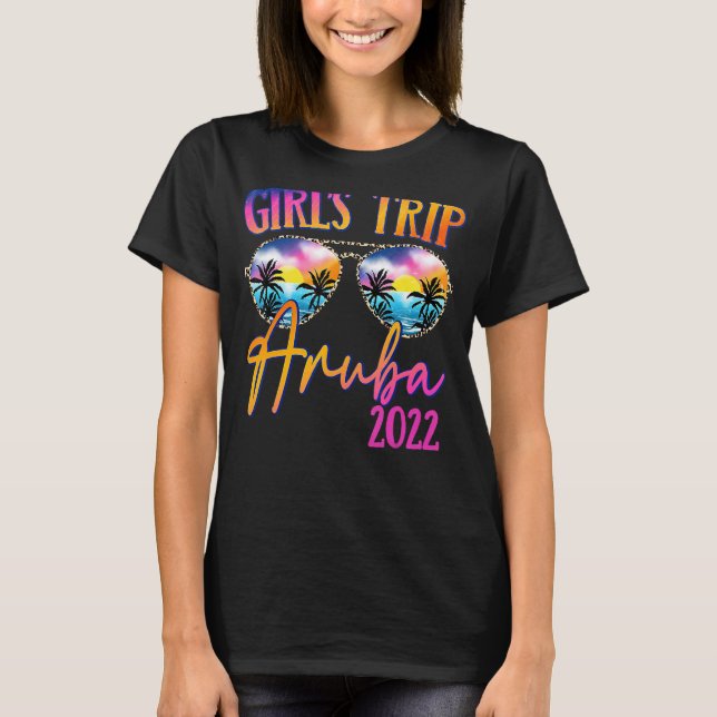 Girls Trip Aruba 2022 Sunglasses Summer Matching G T-Shirt (Front)