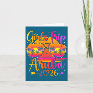 Girls trip aruba 2026 tropical matching summer card