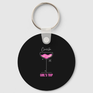 Girls Trip Beach Drink Charleston South Carolina Key Ring