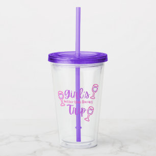 Girl's Trip, Better Than Therapy With Wineglasses  Acrylic Tumbler
