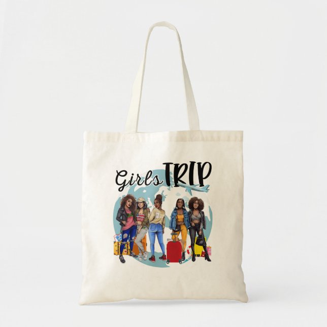 Girls Trip Black Women Queen Melanin African Ameri Tote Bag (Front)