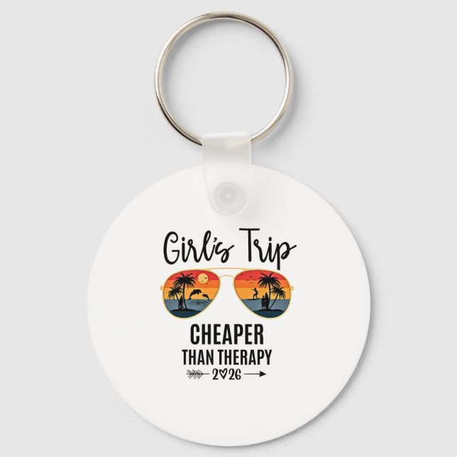 Girls Trip Cheaper Than A Therapy 2026 Group Match Key Ring (Front)