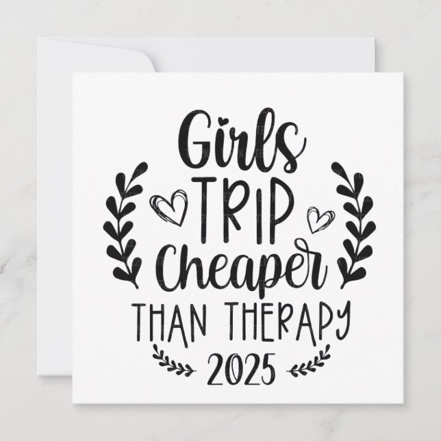 Girls Trip Cheaper Than Therapy 2025 Holiday Card (Front)