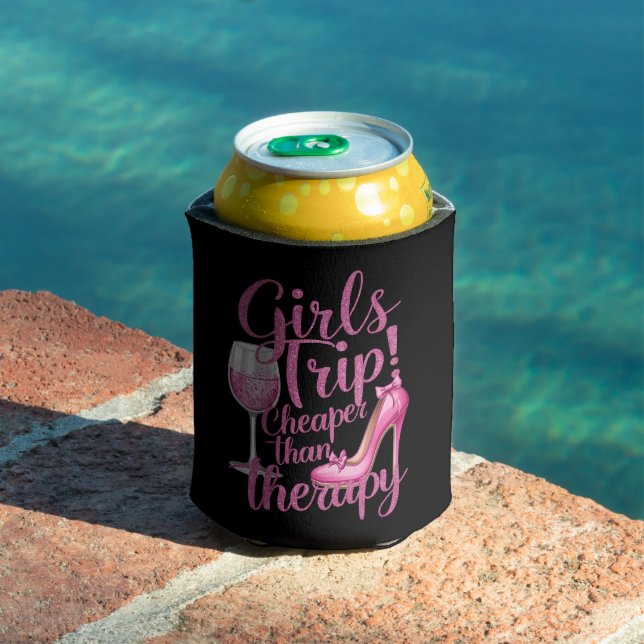 Girls Trip Cheaper Than Therapy Weekend Wine Party Can Cooler (In Situ Pool)