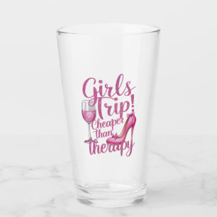 Girls Trip Cheaper Than Therapy Weekend Wine Party Glass