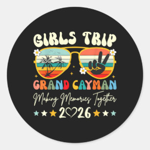 Girls Trip Grand Cayman 2026 Summer Vacation Group Classic Round Sticker