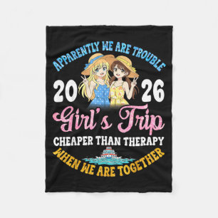 Girls Trip Hilarious Friends Fun Boat Ocean Travel Fleece Blanket