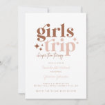 Girls Trip   Itinerary Combo Invitation<br><div class="desc">A girls trip IS cheaper than therapy!! Use this Invitation to invite all the fabulous girls on your getaway. Design features a retro san-serif font in brown and pink that says Girls Trip with handwritten text that says "cheaper than therapy." On the back you can customise all the events of...</div>