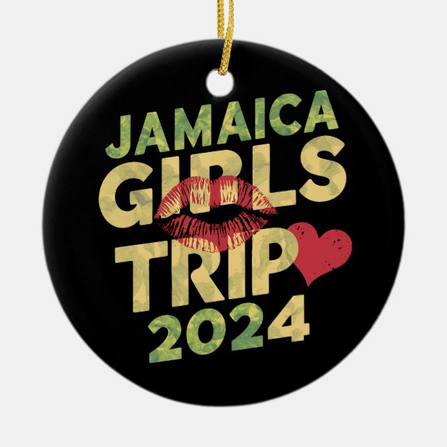 Girls Trip Jamaica 2024 Weekend Summer Vacation  Ceramic Ornament (Front)