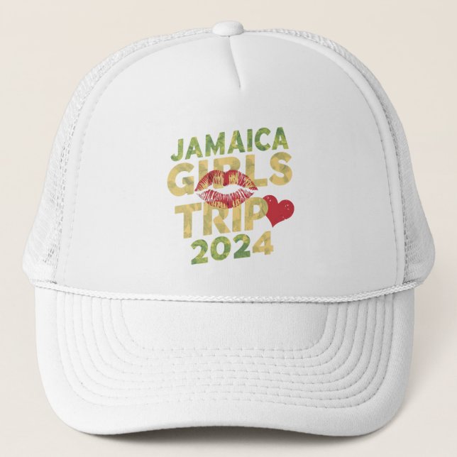 Girls Trip Jamaica 2024 Weekend Summer Vacation  Trucker Hat (Front)