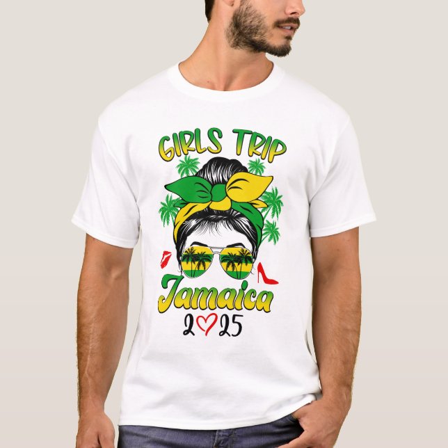 Girls Trip Jamaica 2025 For Womens Squad Summer Va T-Shirt (Front)