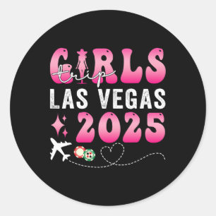 Girls Trip Las Vegas 2025 Usa Summer Vacation Ladi Classic Round Sticker