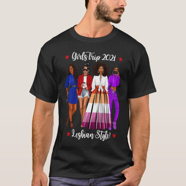 Girls Trip Lesbian Vacation Gay Woman Hen Do Holid T-Shirt (Front)