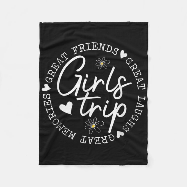 Girls Trip Matching Besties Summer Vacation Travel Fleece Blanket (Front)