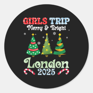 Girls Trip Merry Bright Christmas In London Vacati Classic Round Sticker