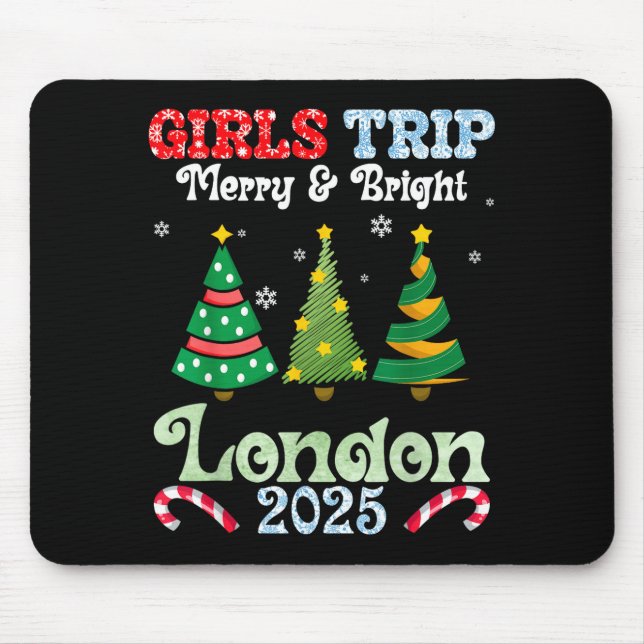 Girls Trip Merry Bright Christmas In London Vacati Mouse Pad (Front)