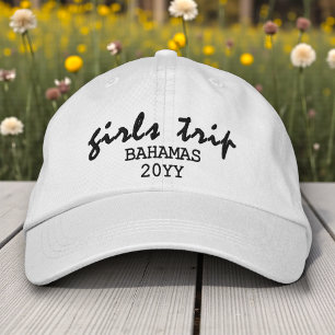 Girls Trip Modern Script Typography Personalised Embroidered Hat