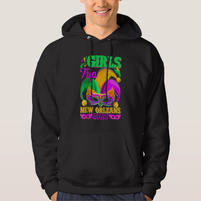 Girls Trip New Orleans 2023 Funny Jester Mask Mard Hoodie (Front)