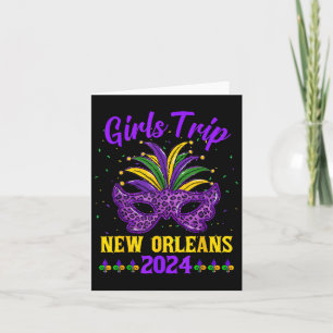 Girls Trip New Orleans 2024 Mardi Gras Mask Friend Card