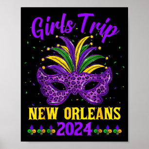 Girls Trip New Orleans 2024 Mardi Gras Mask Poster