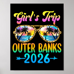 Girl's Trip Outer Banks 2026 Summer Vacation Sungl Poster