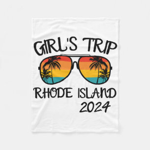 Girls Trip Rhode Island Summer Vacation Matching  Fleece Blanket