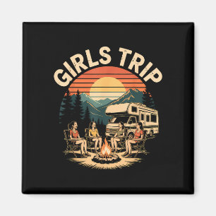 Girls trip rv camping camper friends journey  magnet