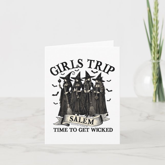 Girls Trip Salem Witch Halloween Salem Machusetts  Card (Front)
