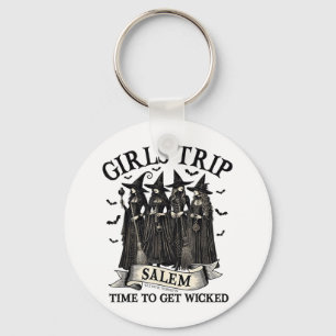 Girls Trip Salem Witch Halloween Salem Machusetts Key Ring