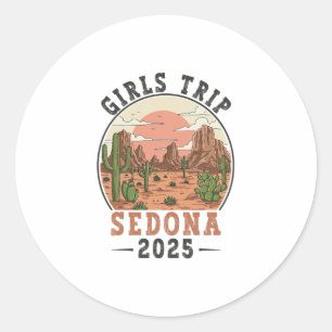 Girls Trip Sedona 2025 Summer Vacation Desert Ladi Classic Round Sticker
