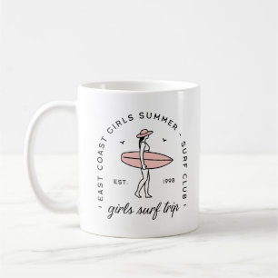 Girls trip surf surfing coastal summer aesthetic coffee mug