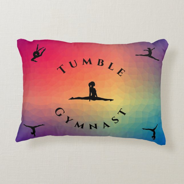 Girls Tumble Gymnast Custom Gymnastics Pillow (Back)