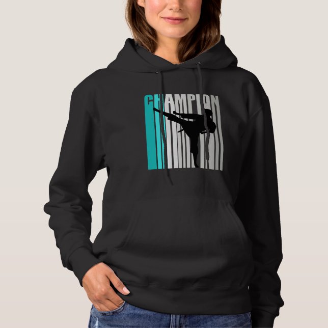 Girls Turquoise Jiu Jitsu Champion Jiu Jitsu Team Hoodie (Front)