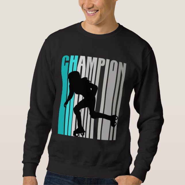 Girls Turquoise Roller Skating Champion Roller Ska Sweatshirt (Front)