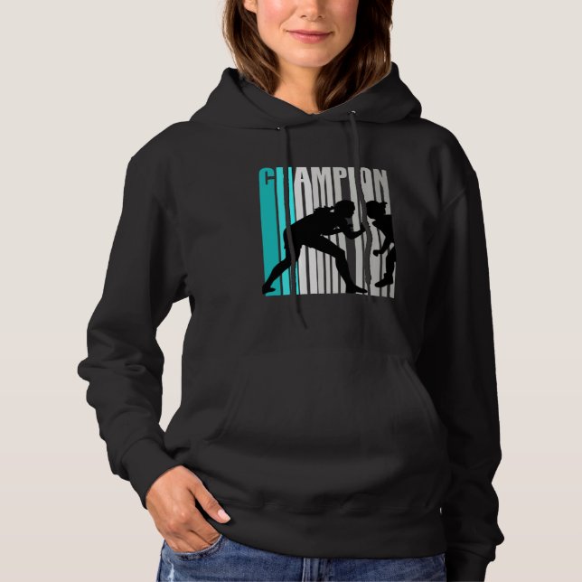 Girls Turquoise Wrestling Champion Wrestling Team Hoodie (Front)