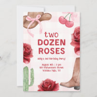 Girl's Two Dozen Roses Western Birthday
