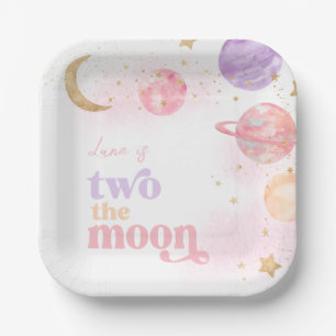 Girl's Two The Moon Party Plates