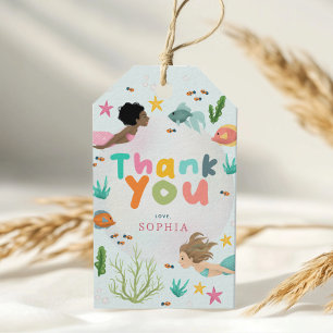 Girls Two the Sea Mermaid Birthday Favor Gift Tags
