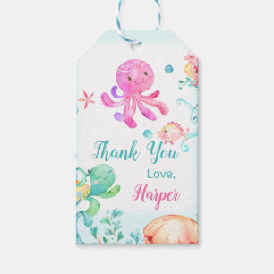 Girls Under The Sea Birthday Thank You Tag