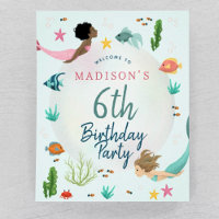 Girls Under the Sea Mermaid Birthday Welcome Sign