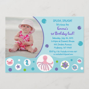 Girls Under the Sea Nautical Birthday Invitations